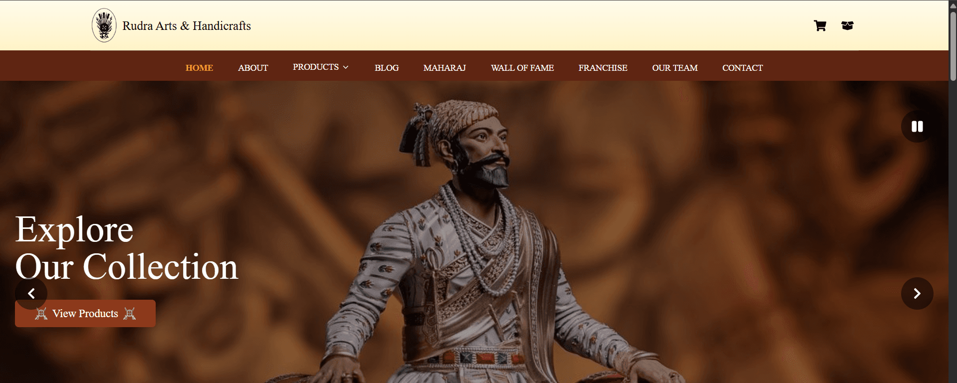 Rudra Arts & Handicrafts Website