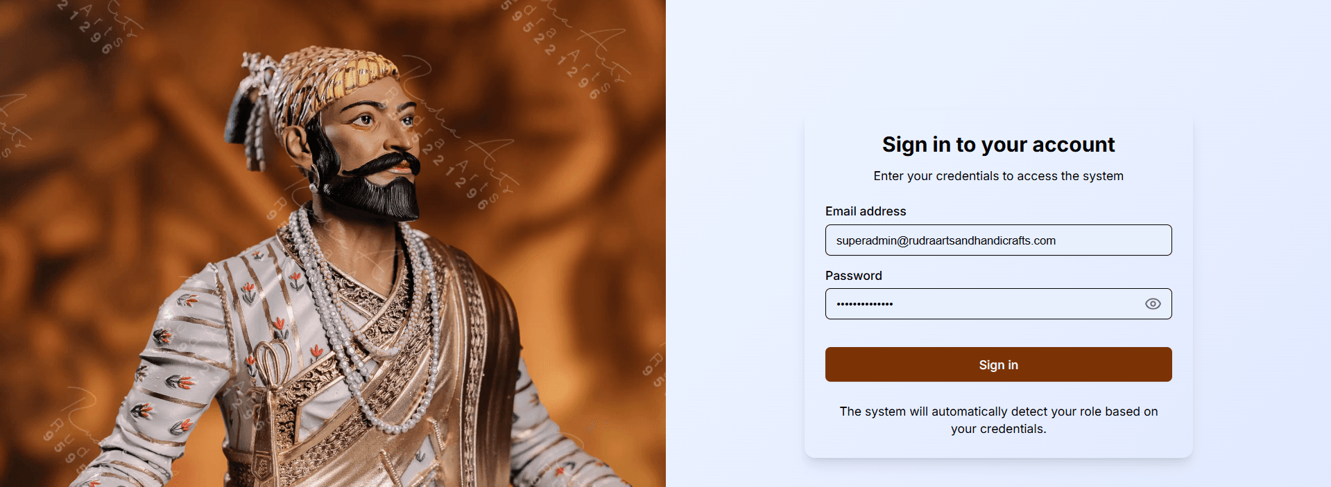 Rudra Arts Management Dashboard